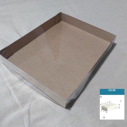 Caixa Kraft com PVC CH-05 retangular 24X19X3 – unidade – CAC