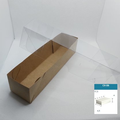 Caixa Kraft com PVC CH-06 retangular 17,5X4,5X4 – unidade – CAC