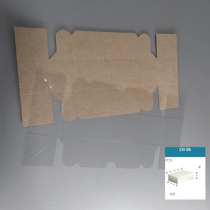 Caixa Kraft com PVC CH-06 retangular 17,5X4,5X4 – unidade – CAC