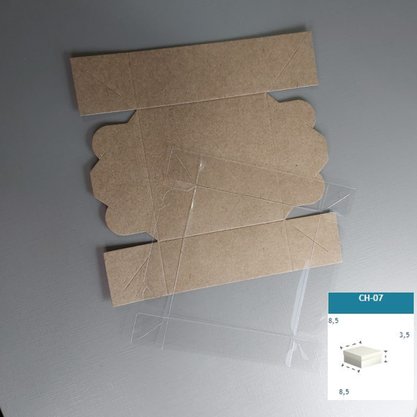 Caixa Kraft com PVC CH-07 quadrada 8,5X8,5X3,5 – unidade – CAC