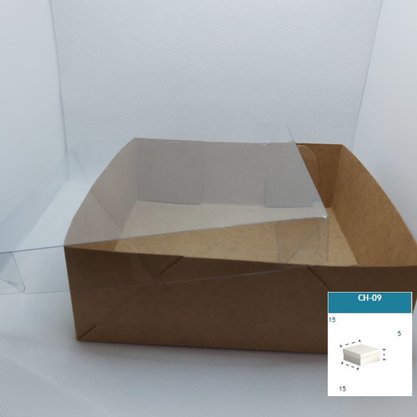 Caixa Kraft com PVC CH-09 quadrada 15X15X5 – unidade – CAC