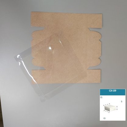 Caixa Kraft com PVC CH-09 quadrada 15X15X5 – unidade – CAC