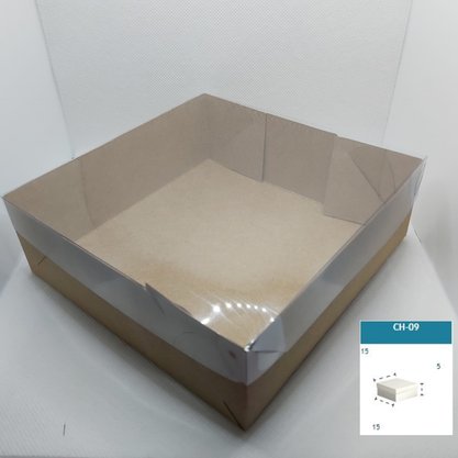 Caixa Kraft com PVC CH-09 quadrada 15X15X5 – unidade – CAC