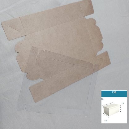 Caixa Kraft com PVC ref.13B retangular 20X14X5 – unidade – CAC