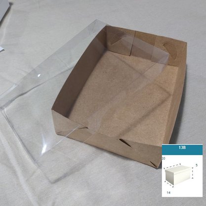 Caixa Kraft com PVC ref.13B retangular 20X14X5 – unidade – CAC