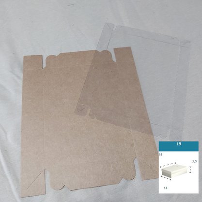 Caixa Kraft com PVC ref.19 retangular 18X14X3,5 – unidade – CAC