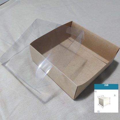 Caixa Kraft com PVC ref.26B quadrada 13X13X5 – unidade – CAC