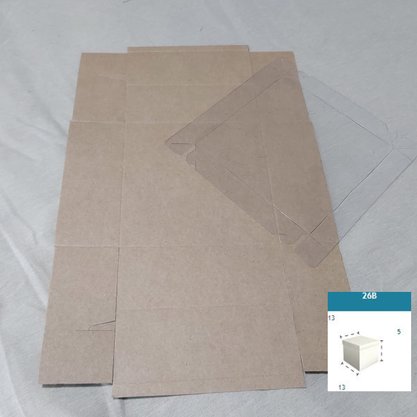Caixa Kraft com PVC ref.26B quadrada 13X13X5 – unidade – CAC