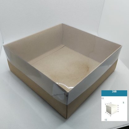 Caixa Kraft com PVC ref.26B quadrada 13X13X5 – unidade – CAC