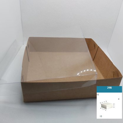 Caixa Kraft com PVC ref.29B quadrada 15X15X4 – unidade – CAC