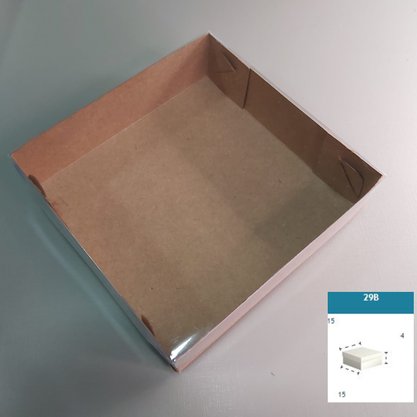 Caixa Kraft com PVC ref.29B quadrada 15X15X4 – unidade – CAC