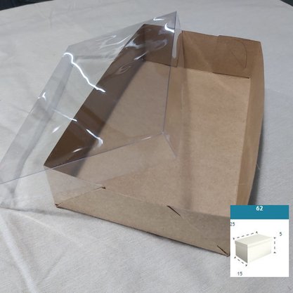 Caixa Kraft com PVC ref.62 retangular 25X15X5 – unidade – CAC