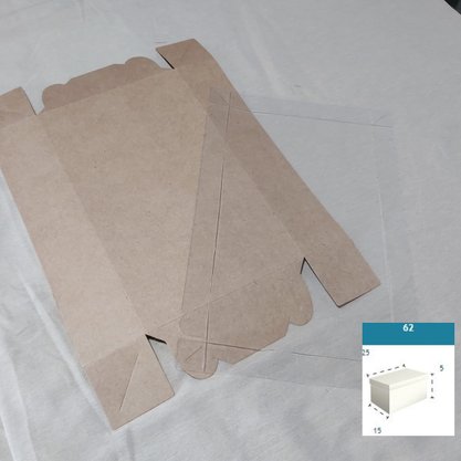Caixa Kraft com PVC ref.62 retangular 25X15X5 – unidade – CAC