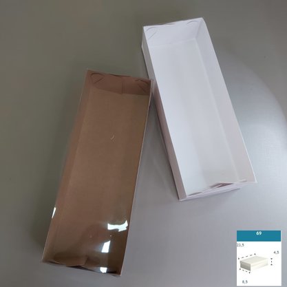 Caixa Kraft com PVC ref.69 retangular 23,5X8,5X4,5 – unidade – CAC