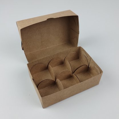 Caixa Kraft para 6 doces 3,5x11,5 – unidade – CTBOX