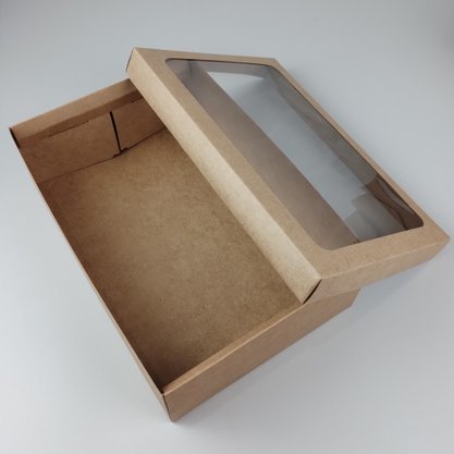 Caixa Kraft para sapato com visor (M) – unidade – CTBOX
