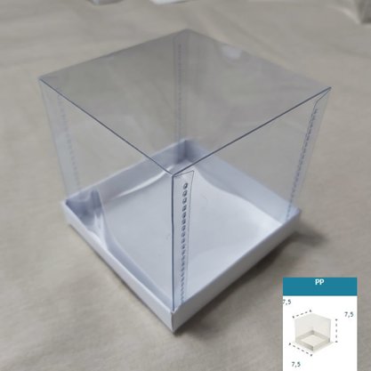 Caixa Mini bolo PP sem aba 7,5x7,5x7,5 – 10 unid – CAC