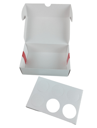 Caixa p/ 6 doces - Laço Vermelho – Unidade