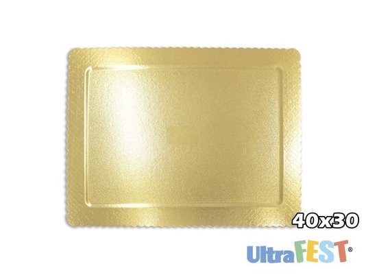 Cake Board para bolo retangular 40x30 Ouro - Ultrafest 