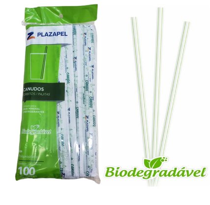 Canudo Água Bio 5mm X 25cm com 100 un. - Plazapel