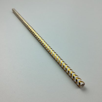 Canudo descartável de papel – Chevron Ouro - 6mm – Make+
