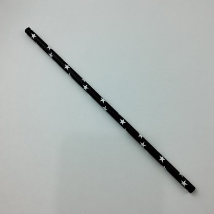 Canudo descartável de papel – Estrelinhas (Preto e Branco) - 6mm – Make+