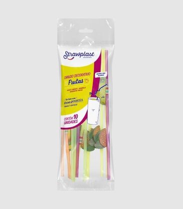 Canudo Flexível Frutas Misto com 10 unidades – Strawplast  