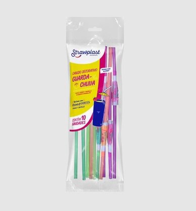 Canudo Flexível Guarda Chuva Misto com 10 unidades – Strawplast