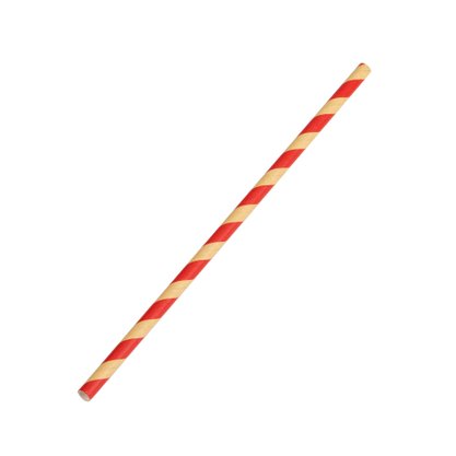 Canudo Kraft descartável de papel C/20  – Vermelho - 6mm – Silver Festas