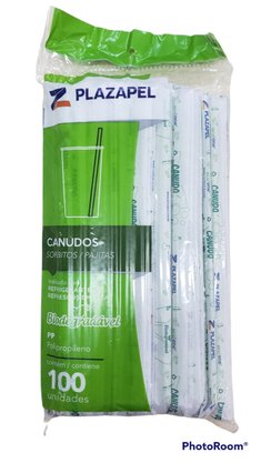 Canudo Refrigerante Bio 5mm X 21cm com 100 un. - Plazapel