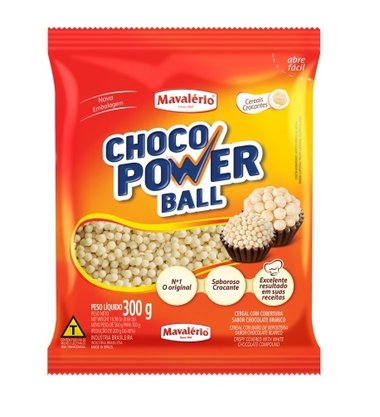 Cereal Choco Power Ball Mini Branco 300g - Mavalério
