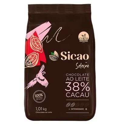 Chocolate Seleção ao leite 38% cacau 1,01kg - Sicao