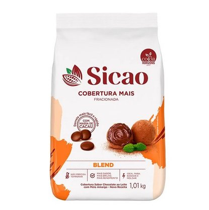 Cobertura sabor chocolate Sicao Mais Blend Gotas – 1,05kg