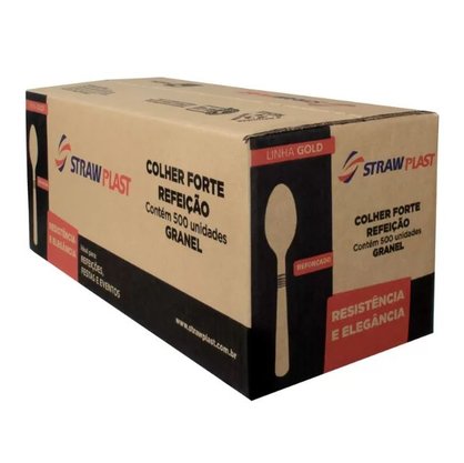 Colher Forte Branca com 500 un. - Strawplast
