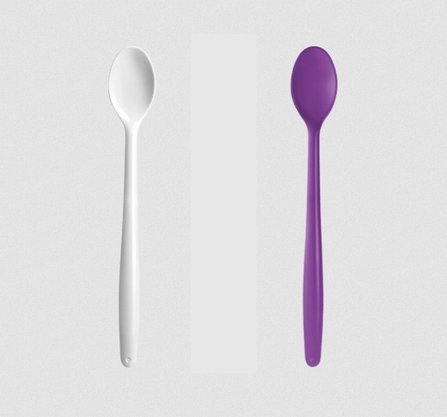 Colher Longa Roxa para Açaí com 50 un. - Strawplast