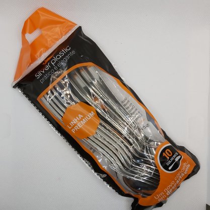 Colher Metal Refeição 17cm Prata – 10 unid – Silver Plastic 