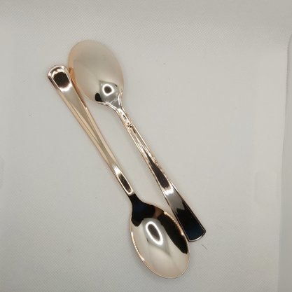 Colher Metal Refeição 17cm Rosê Gold – 8 unid – Silver Plastic