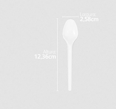 Colher Sobremesa Branca com 50 un. - Strawplast