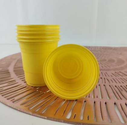 Copo Descartável 60ml C/ 20 Un – Amarelo  – Bello Festas  