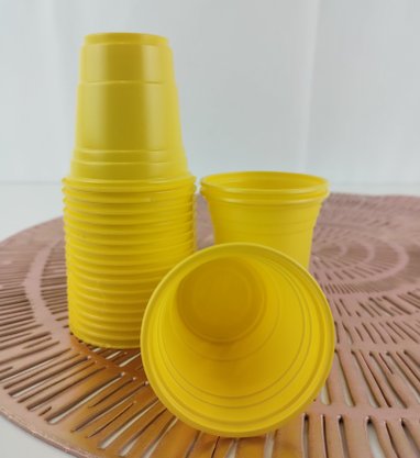 Copo Descartável 60ml C/ 20 Un – Amarelo  – Bello Festas  