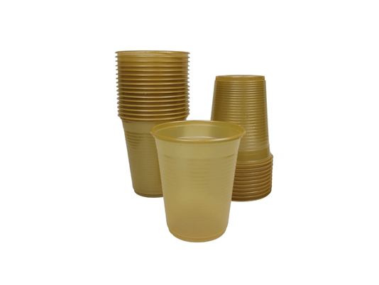 Copo Descartável Dourado Perolado com 50 unidades – Forfest