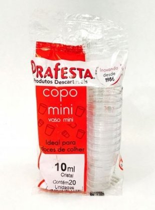 Copo mini Cristal 10ml – 20 unidades - Prafesta
