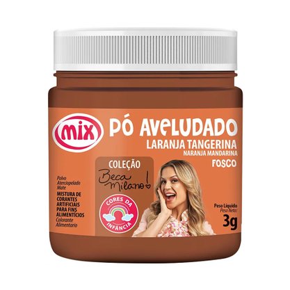 Corante em pó aveludado 3g Laranja Tangerina – Mix