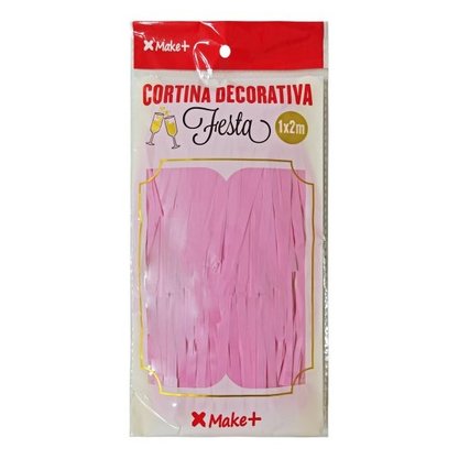 Cortina Decorativa Festa 1x2m Rosa – Make +