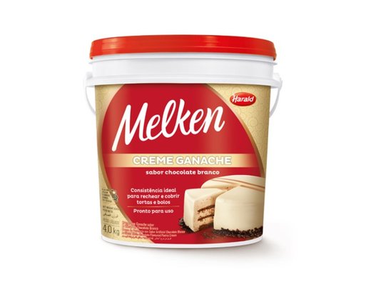 Creme Ganache sabor Chocolate Branco Melken Balde 4Kg – Harald 