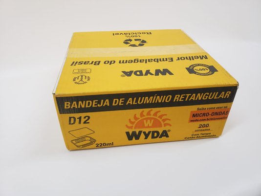Embalagem de Alumínio D12 c/ tampa 220ml – 200 un – Wyda (Promoção Caixa Fechada)