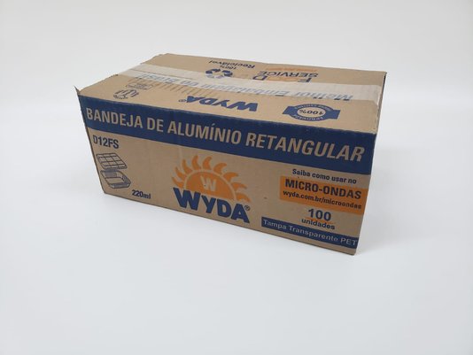 Embalagem de Alumínio D12 c/ tampa PET 220ml – 100 un – Wyda (Promoção Caixa Fechada)
