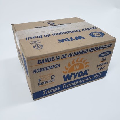 Embalagem de Alumínio DSM c/ tampa PET 135ml – 100un – Wyda (Promoção Caixa Fechada)