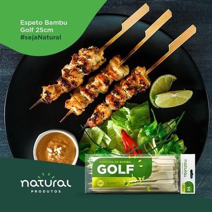 Espeto de Bambu Golf 25cm – 50 unidades – Natural 