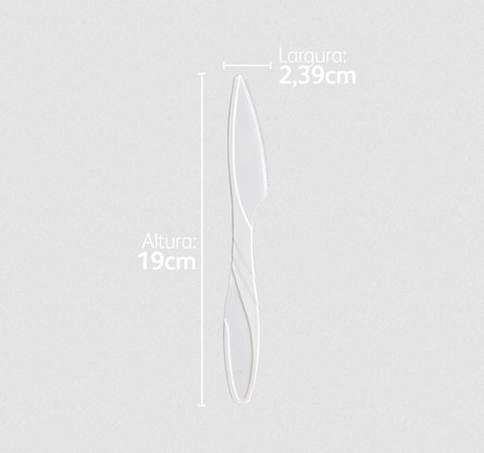 Faca Extra Forte Churrasco Transparente (Cristal) com 20 un. - Strawplast